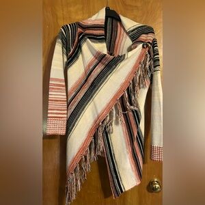 Striped Fringe Women's Sweater